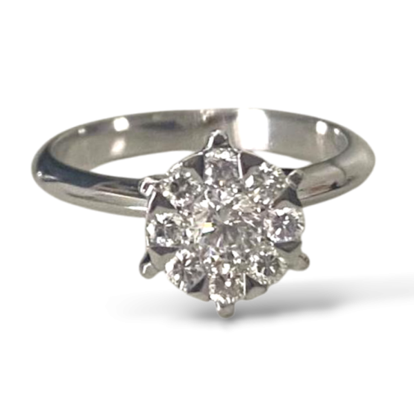 Sortija oro blanco y diamantes Shop Isabella Seijo