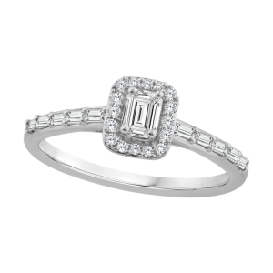 Sortija oro blanco y diamantes