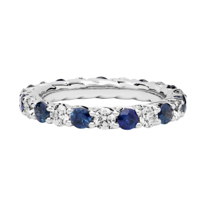 Sortija oro blanco, zafiro y diamantes