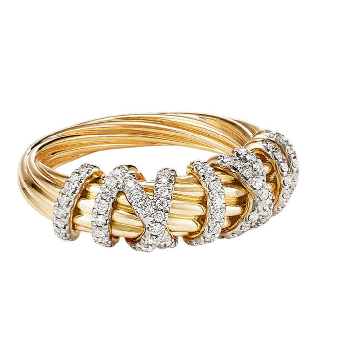 Sortija oro amarillo y diamantes - Imagen 2