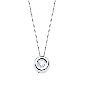 Collar oro blanco y diamante